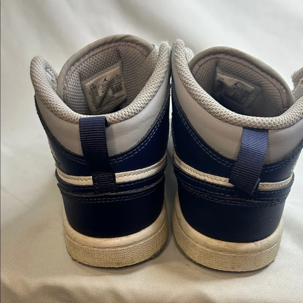 Nike Jordan 1 Mid shoes in the "Cement Grey/White-True Blue" size 13c - Picture 5 of 7